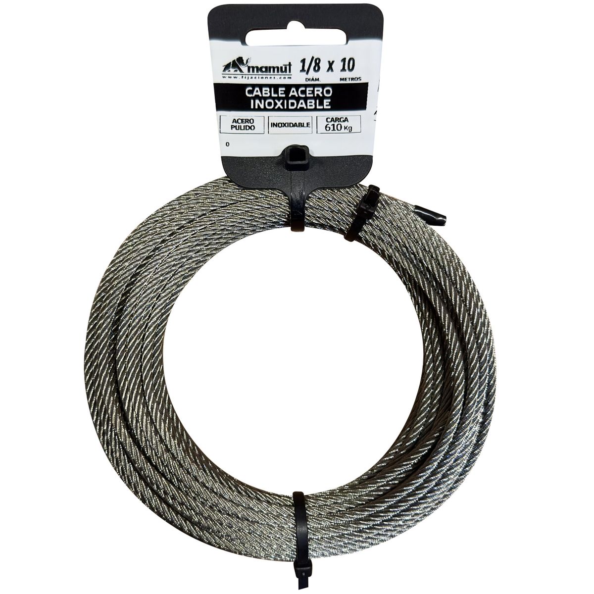 MAMUT - Cable de acero 6x7 + FC galvanizado recubierto PVC 1/16-3/32x10 mt