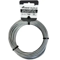MAMUT - Cable de acero 6x7 + FC galvanizado recub. PVC 1/16-3/32x10 mt
