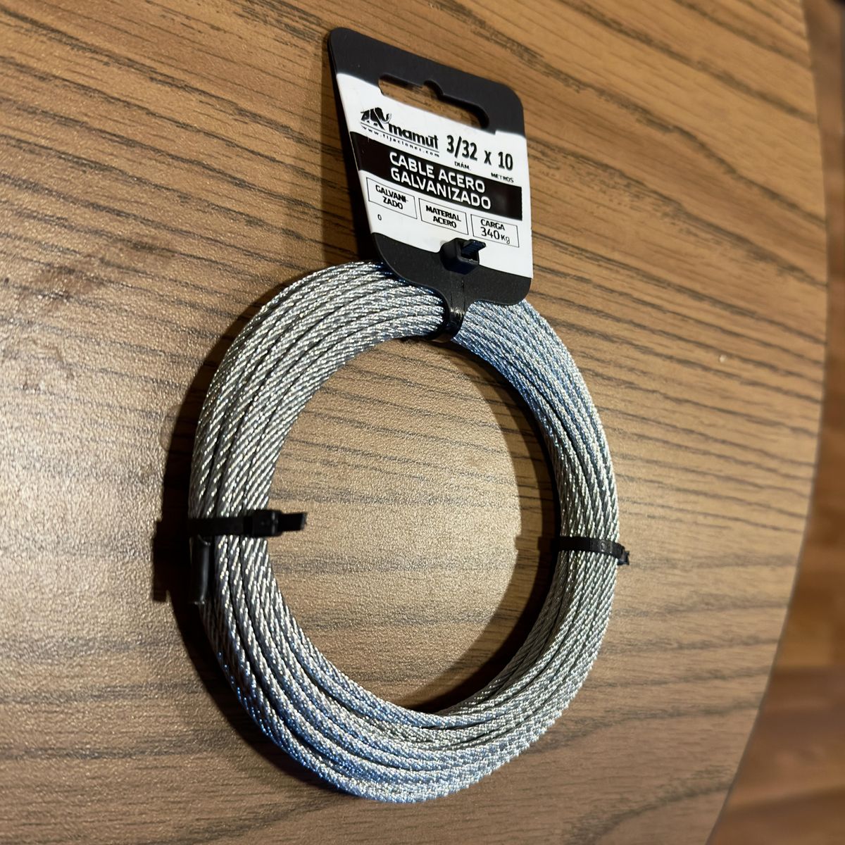 MAMUT - Cable de acero galvanizado 6x7 + FC diámetro 3/32 x 10 mt