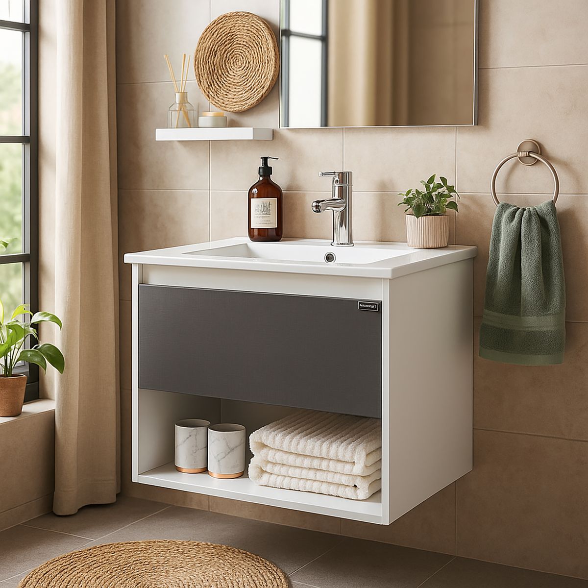 DUSCHY - Mueble Baño Siri Blanco 75x45x45 cm