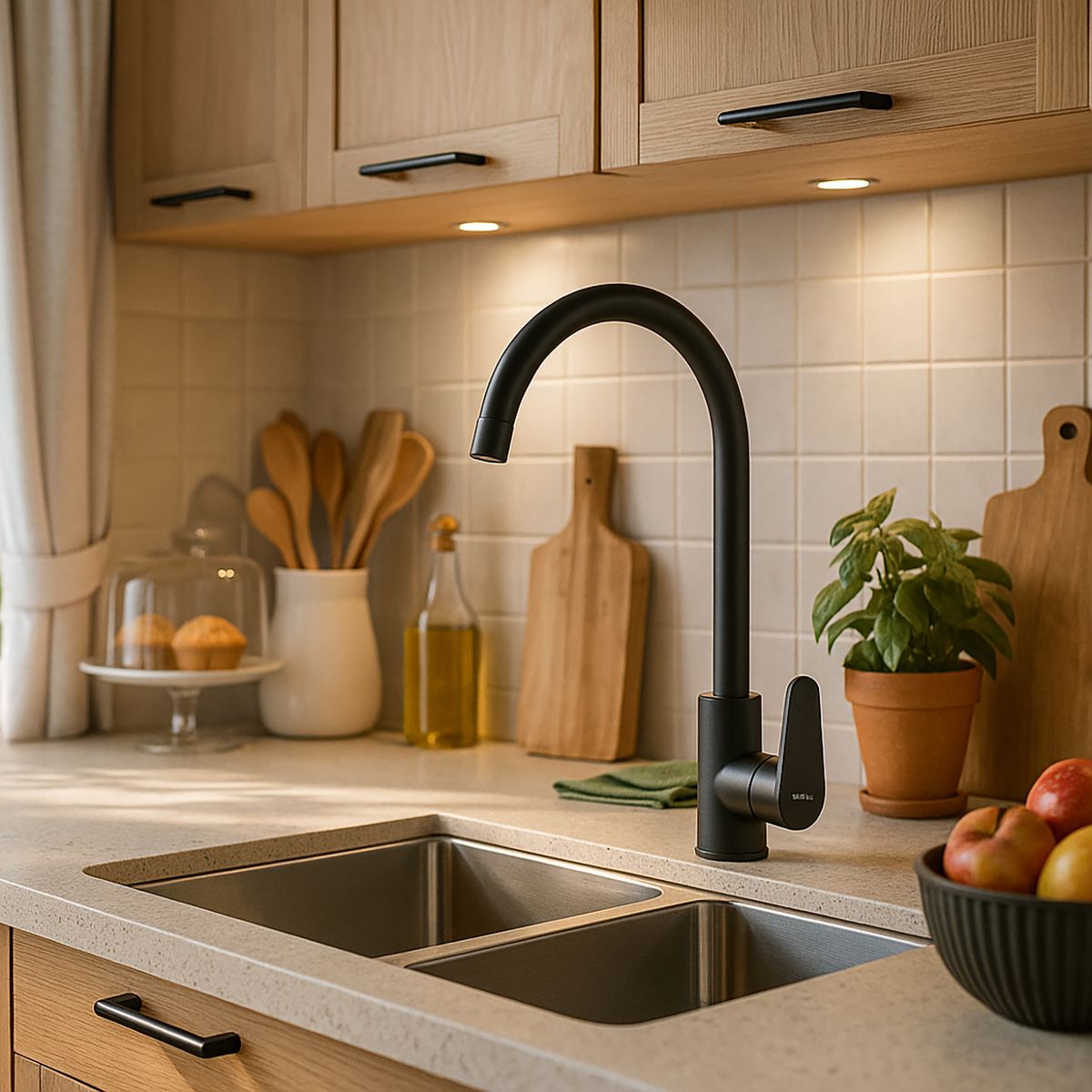 DUSCHY - Monomando Cocina Kalmar Matte Black