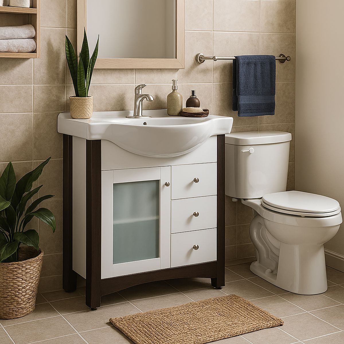 DUSCHY - Mueble Baño Compass Blanco Soft 49x87x81 cm