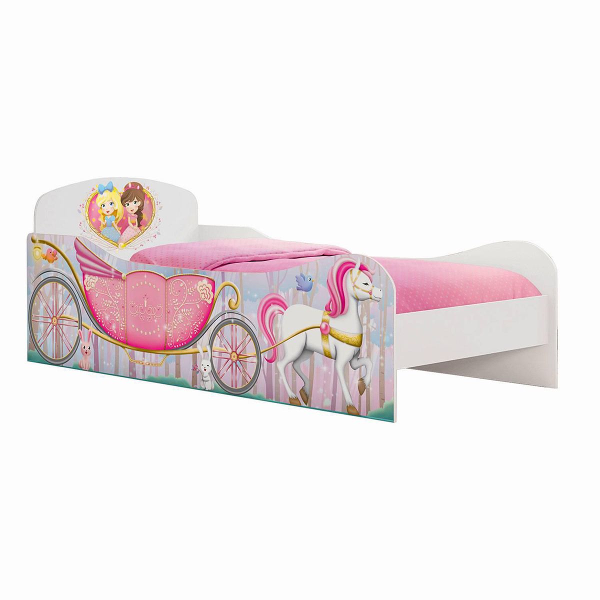 KIDSCOOL - Cama Infantil Carruaje Blanco