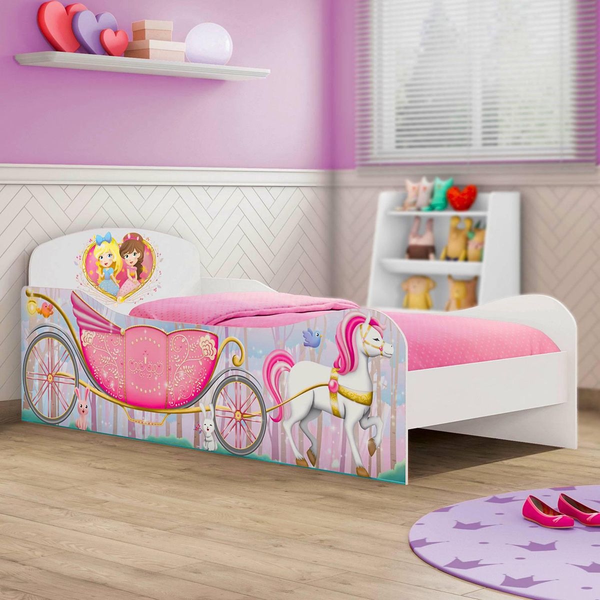 KIDSCOOL - Cama Infantil Carruaje Blanco