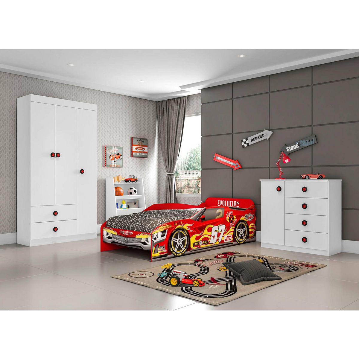 KIDSCOOL - Cama Infantil Evolution Car Rojo