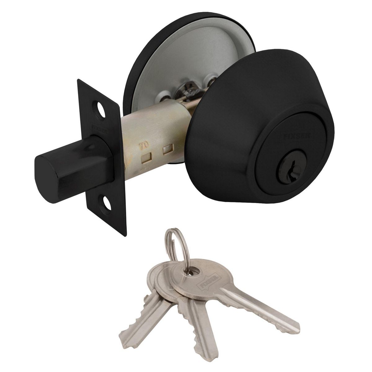 FIXSER - Cerradura Embutida Cerradura de acceso Manilla Embutida Negro Embutida