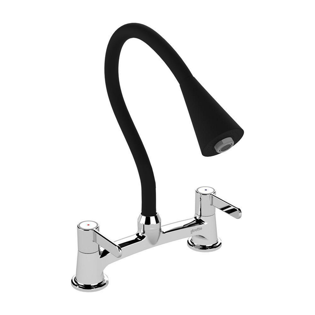 STRETTO - Monomando Lavaplato Ferrara Cromo con Negro Mate