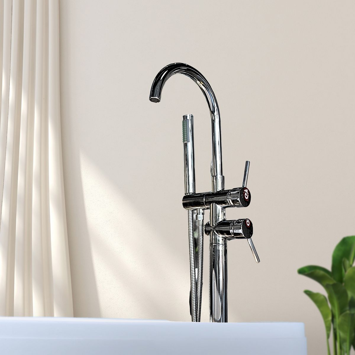 TEBISA - Tina Isla con Monomando Pedestal 168.5x81 cm Elongada Metacrilato