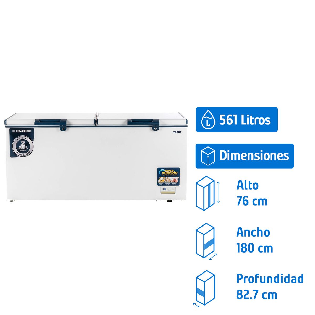 VENTUS - Conservadora Industrial Frío Directo 561 Litros Blanco CTD-600 PRIME