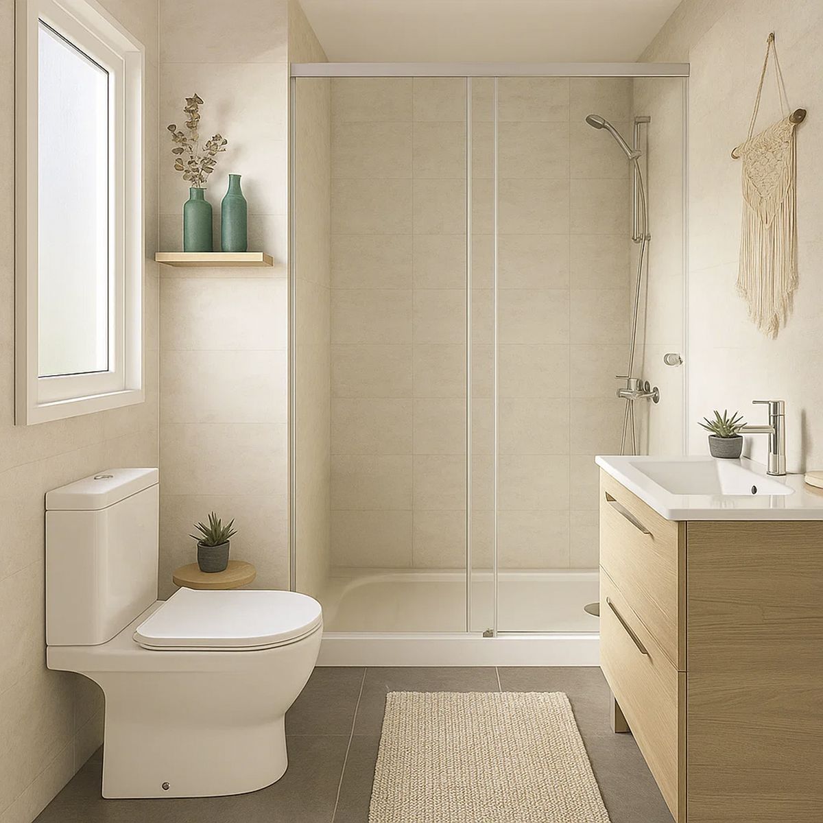 STRETTO - Mampara Corredera 150 x 185 cm Vidrio Templado