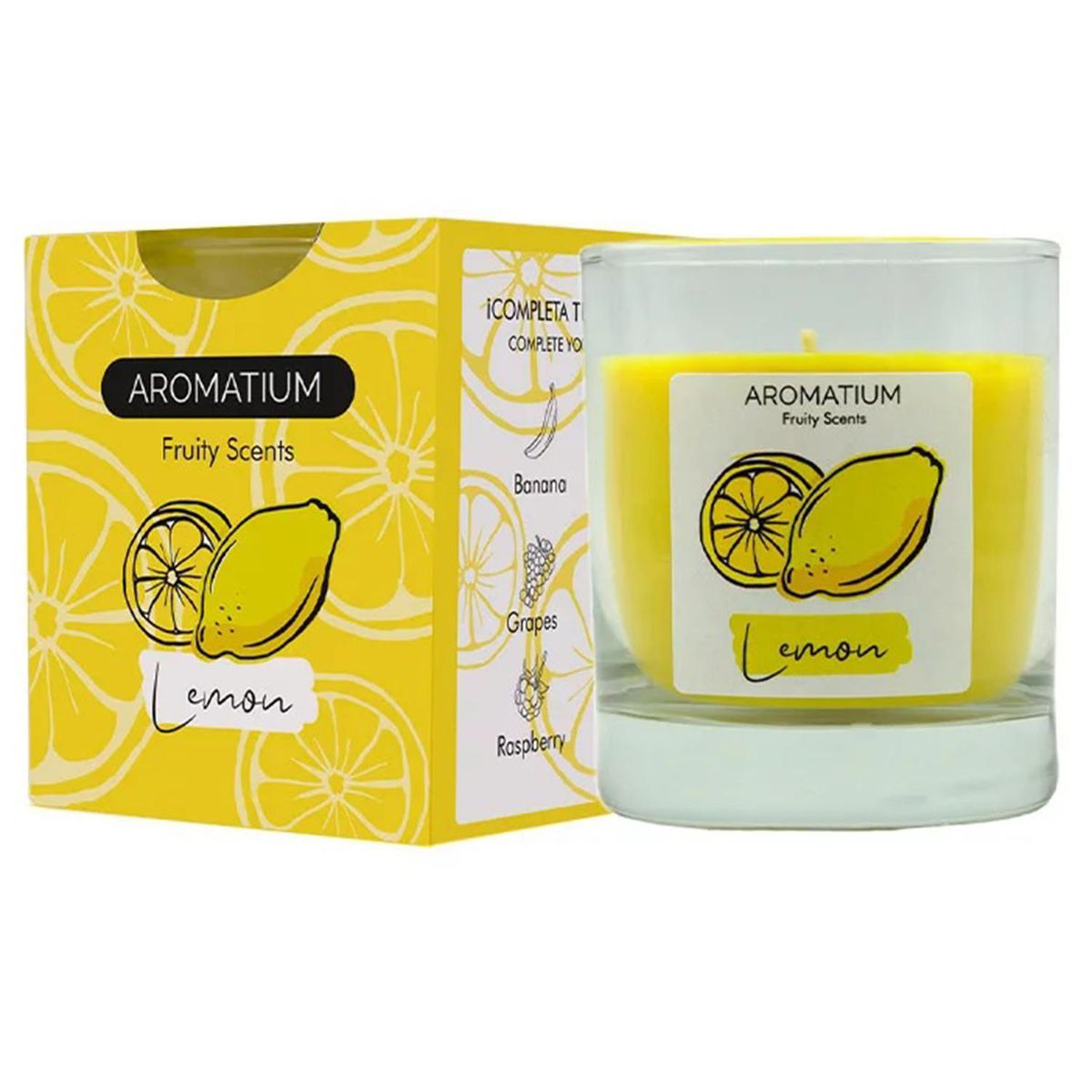 GENERICO - Vela vidrio Fruity Scents, lemon limon 9x8cm
