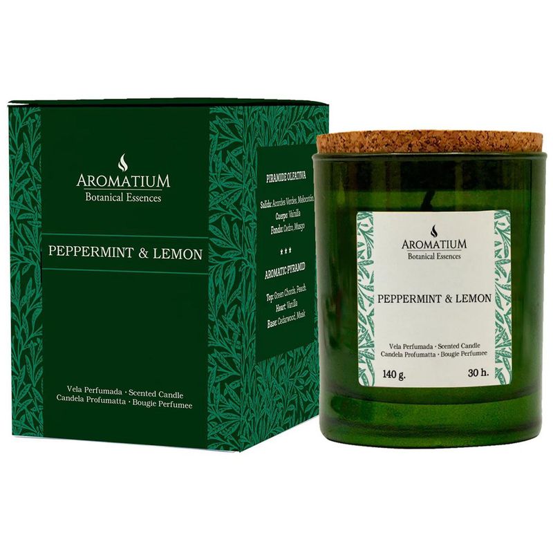  - Vela vidrio botanical essences, peppermint lemon 8x7cm