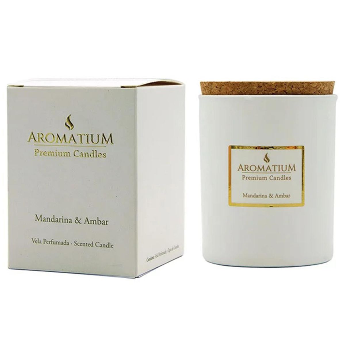 GENERICO - Vela vidrio aromatium premium, mandarina ambar 8x7cm