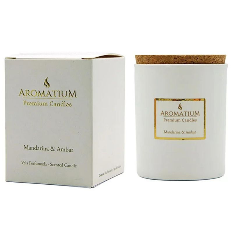  - Vela vidrio aromatium premium, mandarina ambar 8x7cm