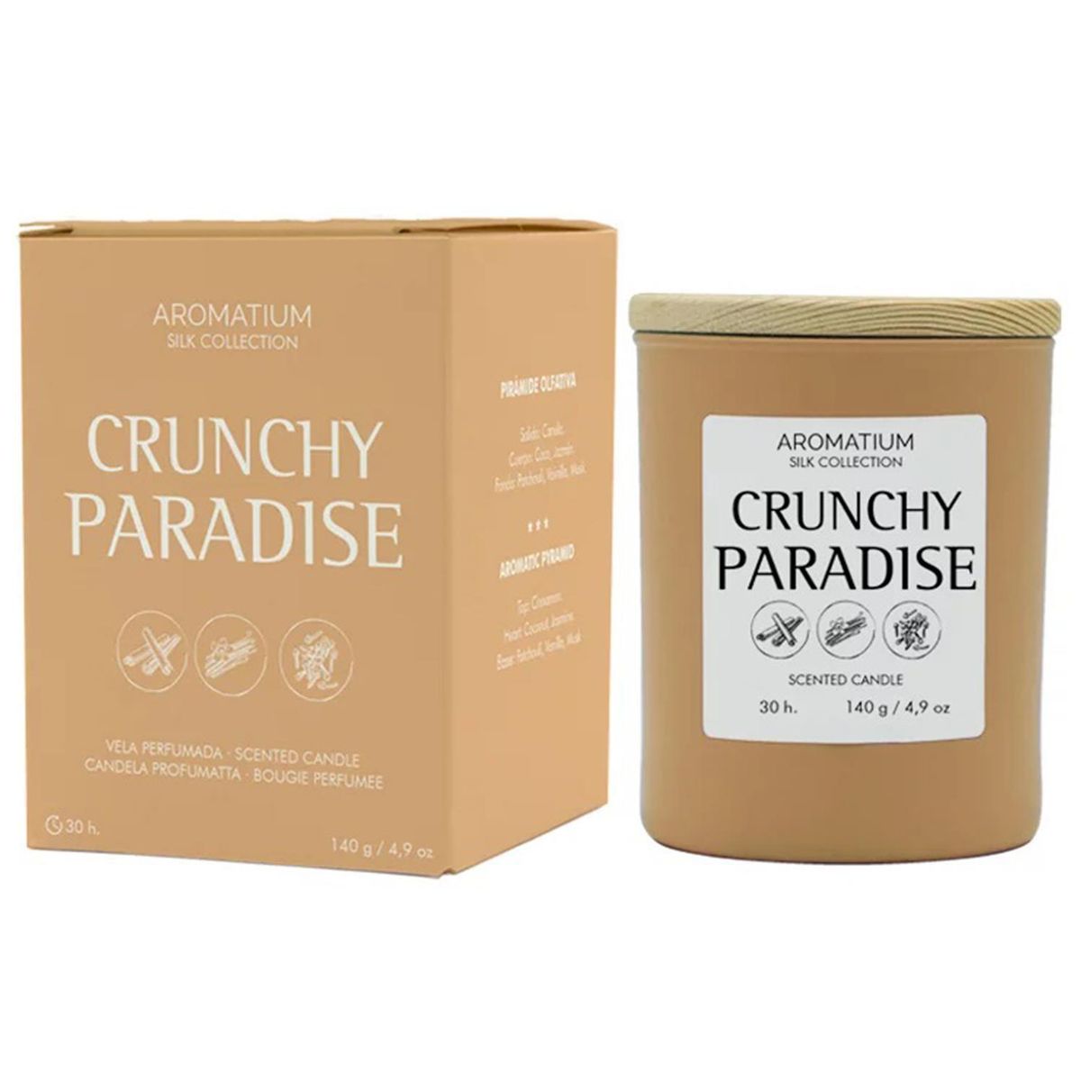 GENERICO - Vela vidrio Silk Collection, crunchy paradise 8x7cm