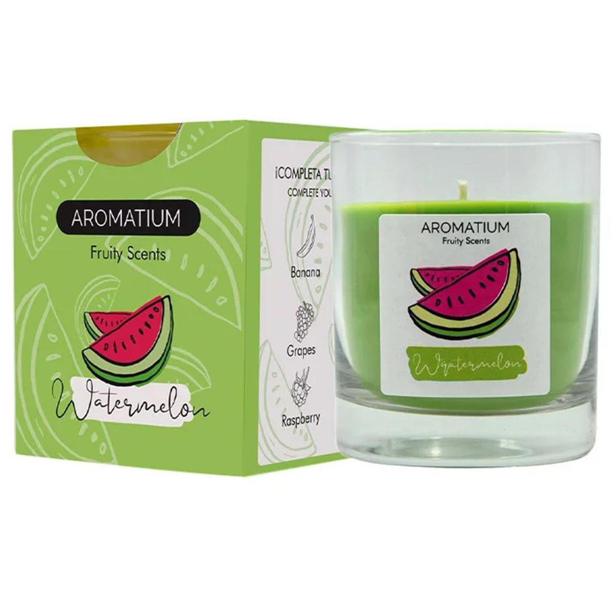 GENERICO - Vela vidrio Fruity Scents, watermelon sandia 9x8cm