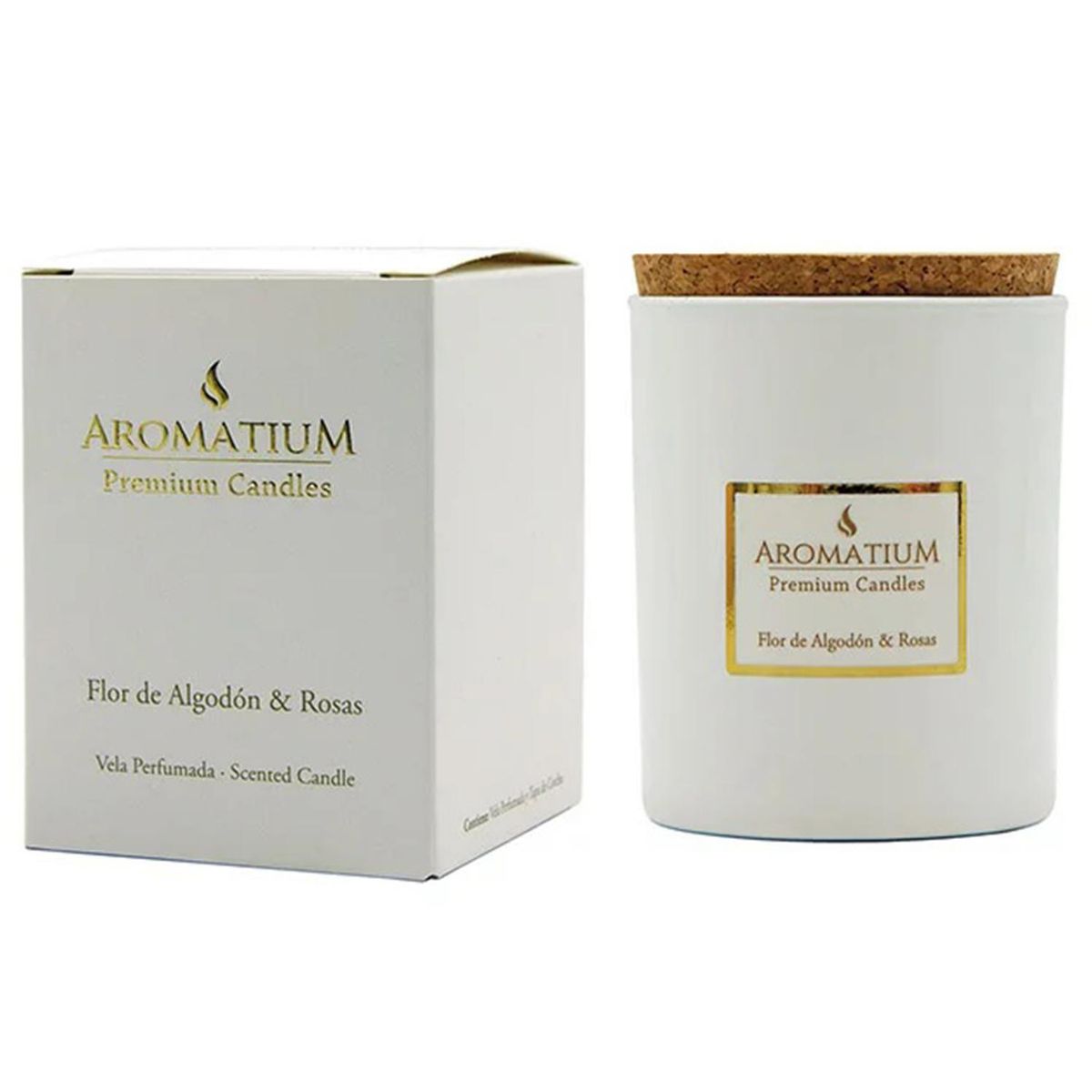 GENERICO - Vela vidrio aromatium premium, flor de algodon 8x7cm