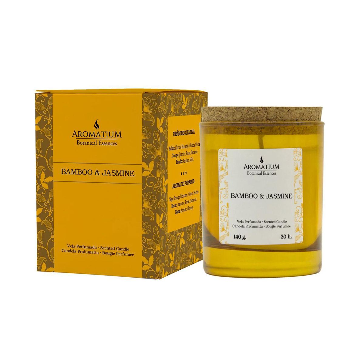GENERICO - Vela vidrio botanical essences, bamnoo jasmin 8x7cm