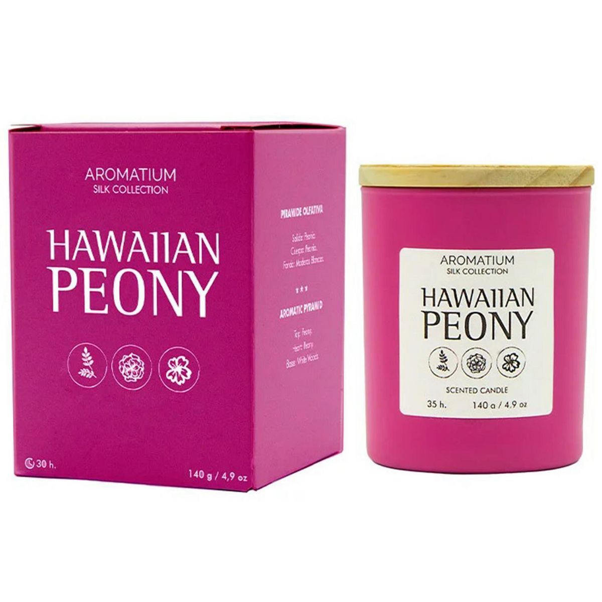 GENERICO - Vela vidrio Silk Collection, hawaiian peony 8x7cm