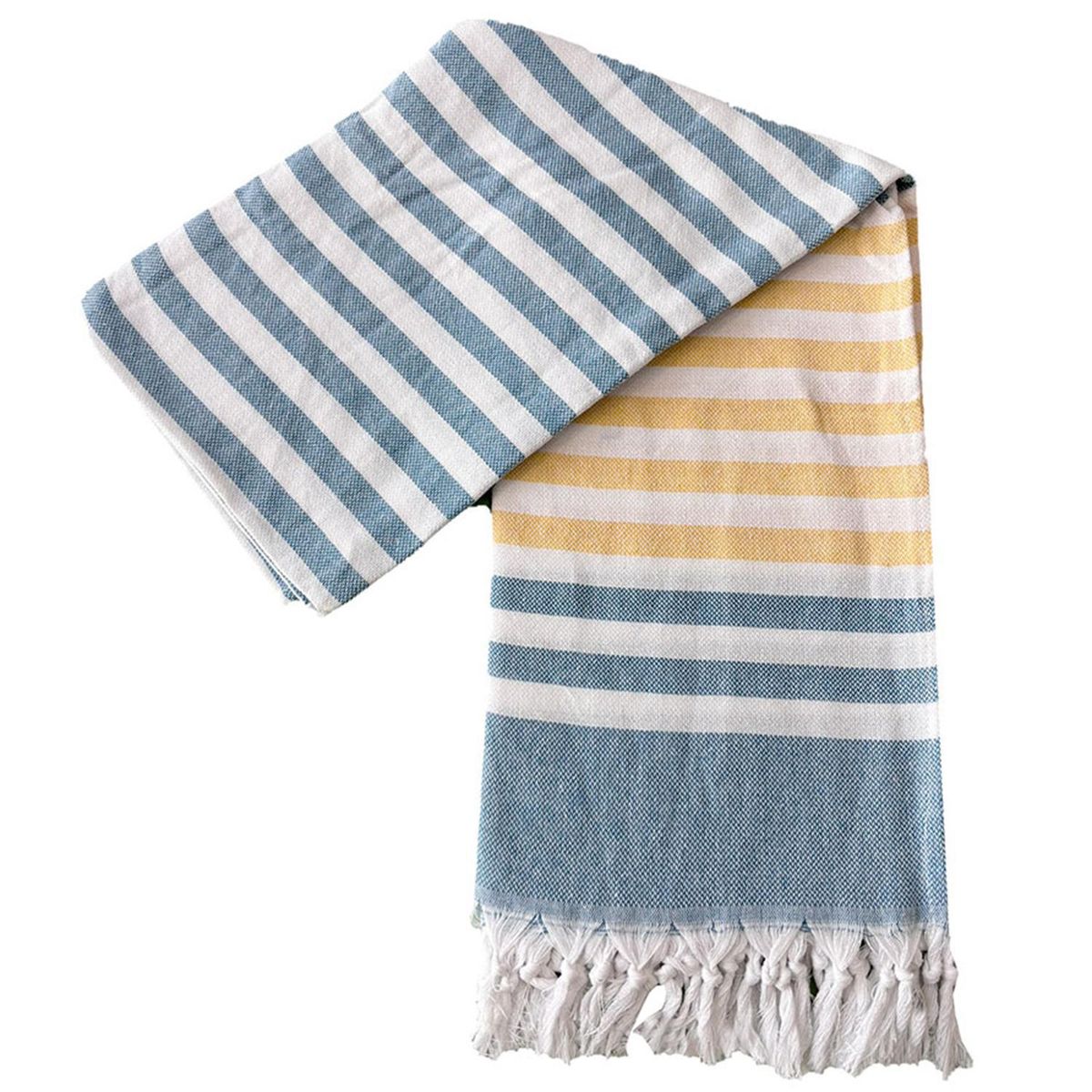 SELIN - Toalla Turca Fatma 240 gr Algodón 100x180 cm Azul