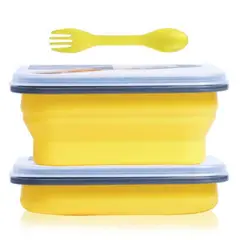 PRO OUTDOOR - Lunch Box Plegable Silicona Amarillo