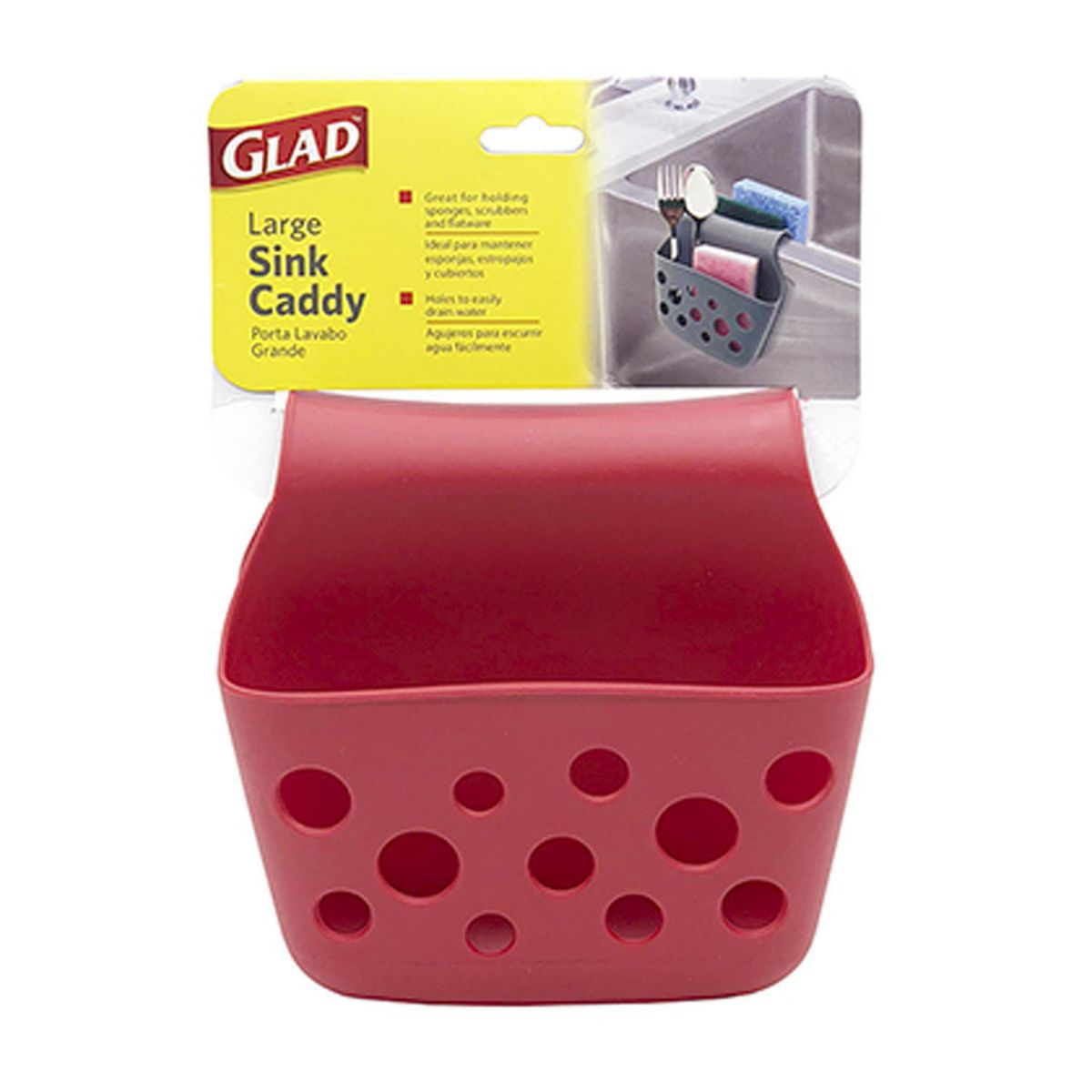 GLAD - Canasto lavaplatos grande rojo