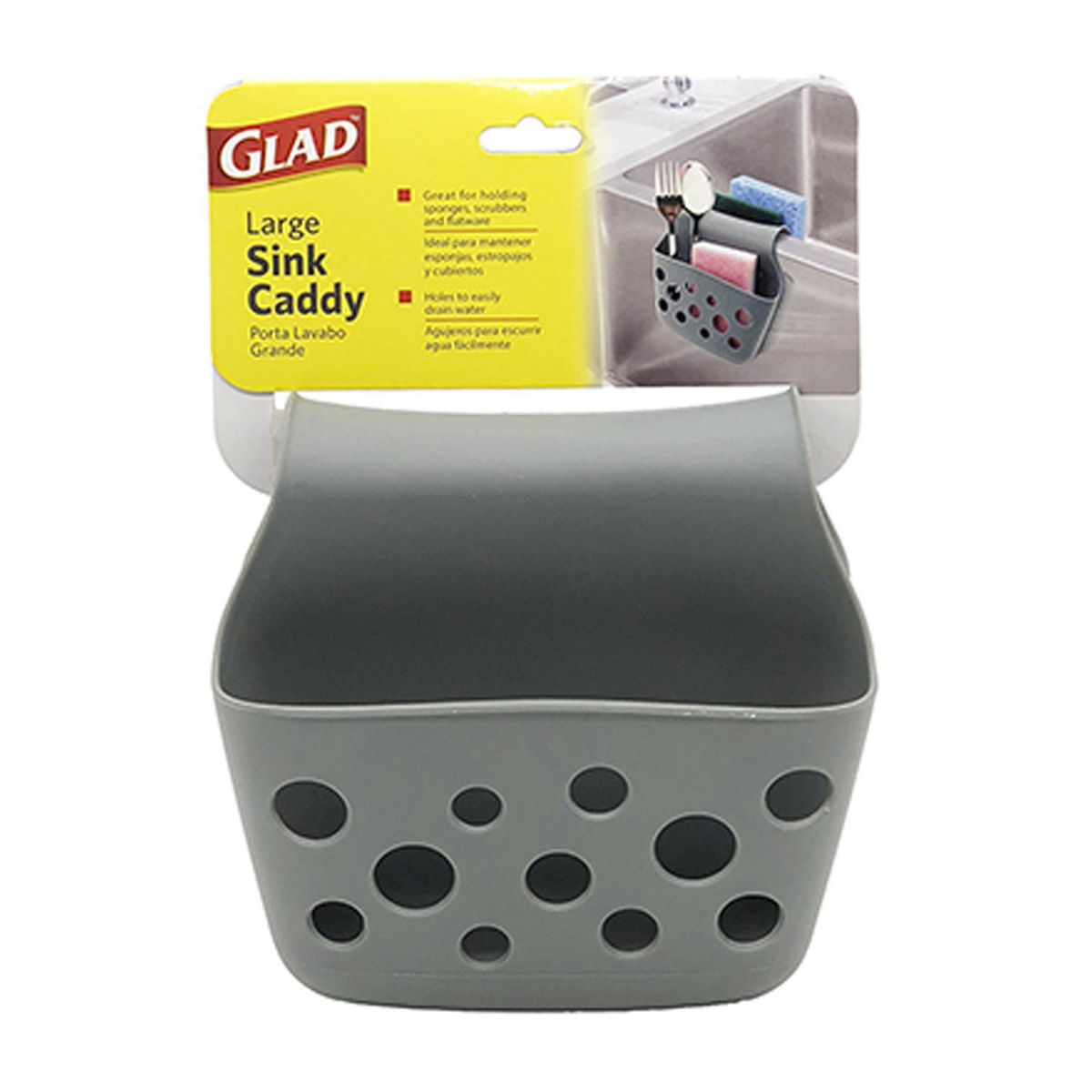 GLAD - Canasto lavaplatos grande gris
