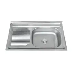 FANALOZA - Lavaplatos Sobreponer Izquierdo 1 Cubeta(s) 80x50x14.5 cm Acero inoxidable