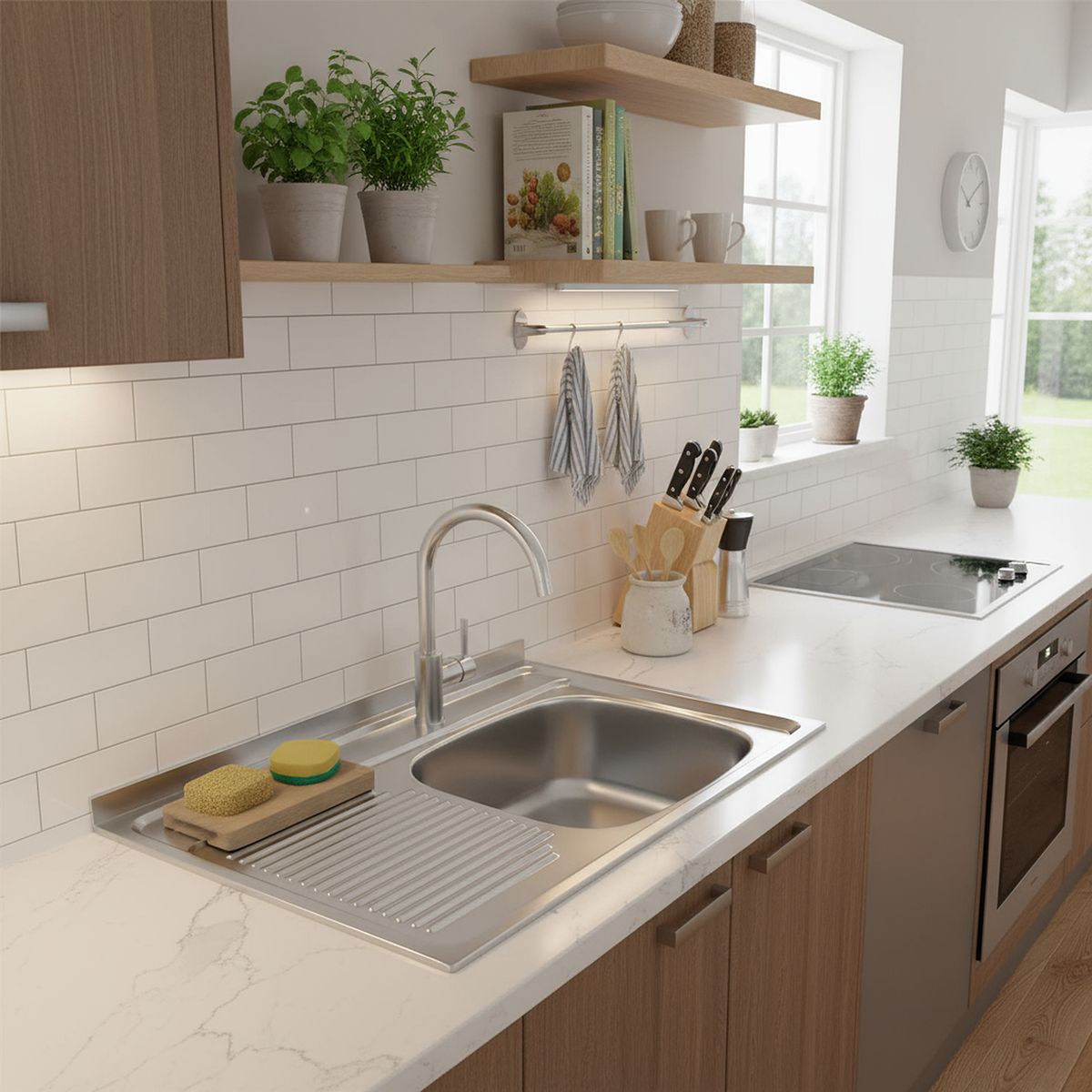 FANALOZA - Lavaplatos Sobreponer Izquierdo 1 Cubeta(s) 80x50x14.5 cm Acero inoxidable