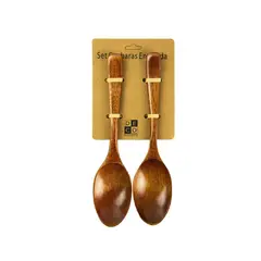 DECO EXPRESS - Set 2 mini cuchara de madera