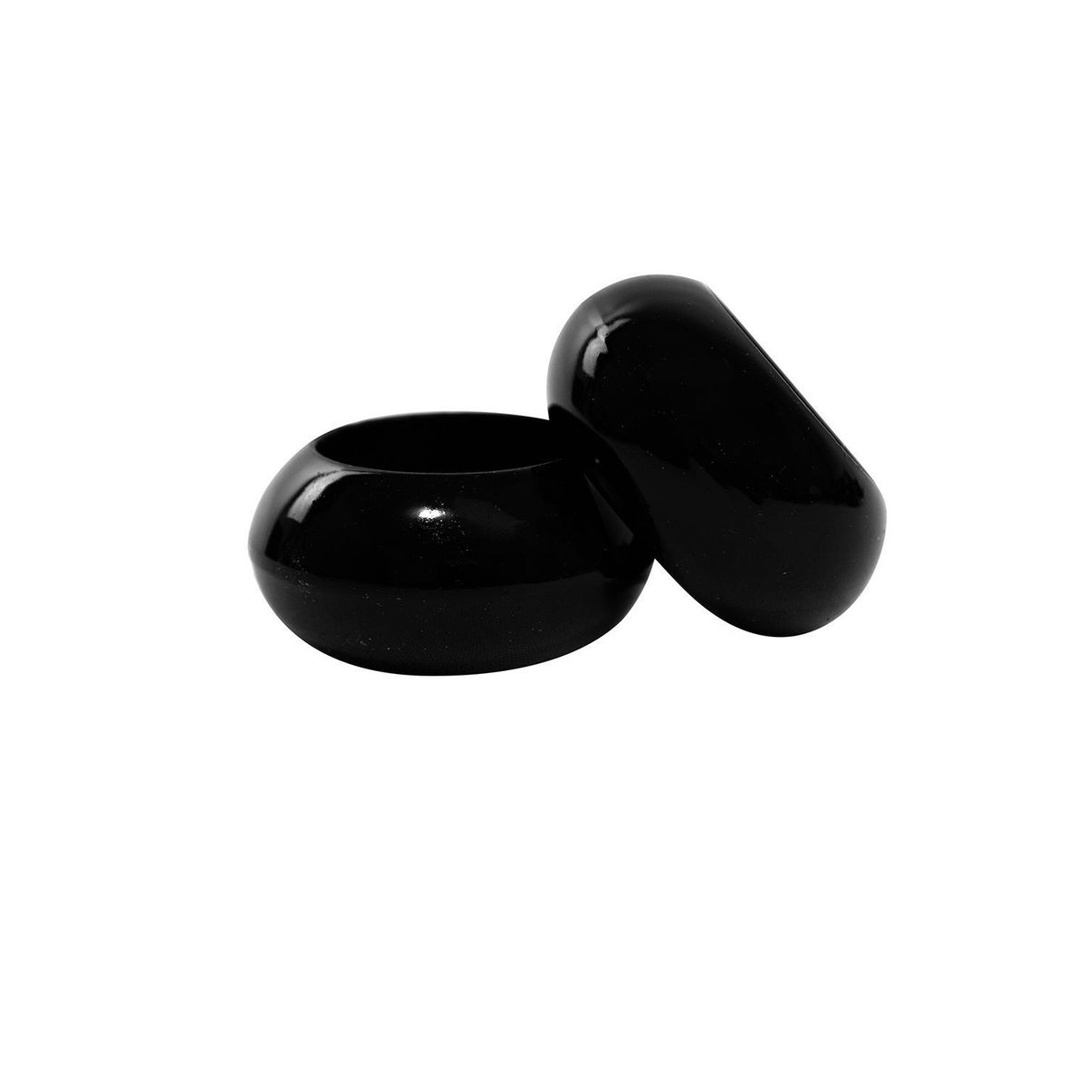 DECO EXPRESS - Set 4 argollas Redonda 11x11 cm Argollas Negro