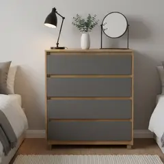 VEKKAHOME - Cómoda 4 Cajón(es) Coimbra 87x104.7x44.3 cm Grafito