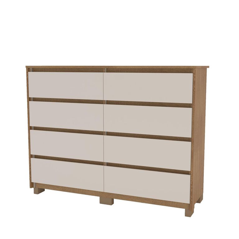 VEKKAHOME Cómoda 8 Cajón(es) Coimbra 135x104.7x44.5 cm Café