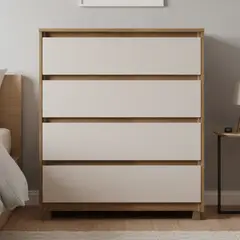 VEKKAHOME - Cómoda 4 Cajón(es) Coimbra 87x104.7x44.3 cm Café