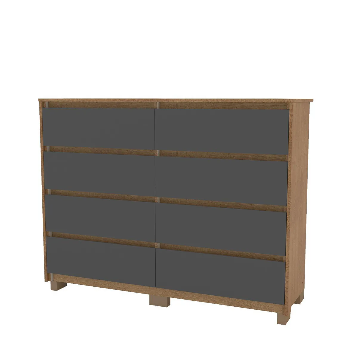 VEKKAHOME - Cómoda 8 Cajón(es) Coimbra 135x104.7x44.5 cm Grafito