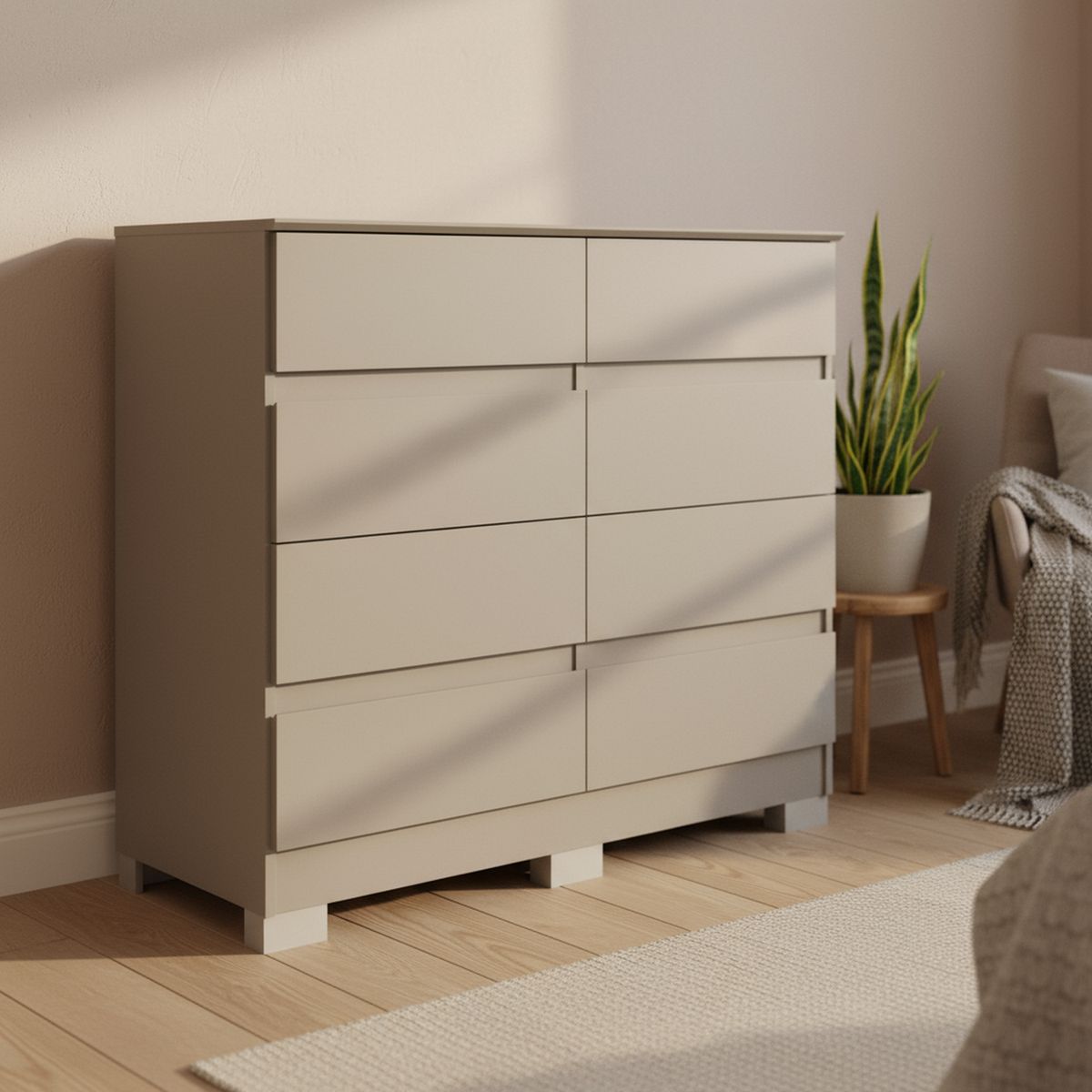 VEKKAHOME - Cómoda 8 Cajón(es) Lara 108x97x45.3 cm Gris