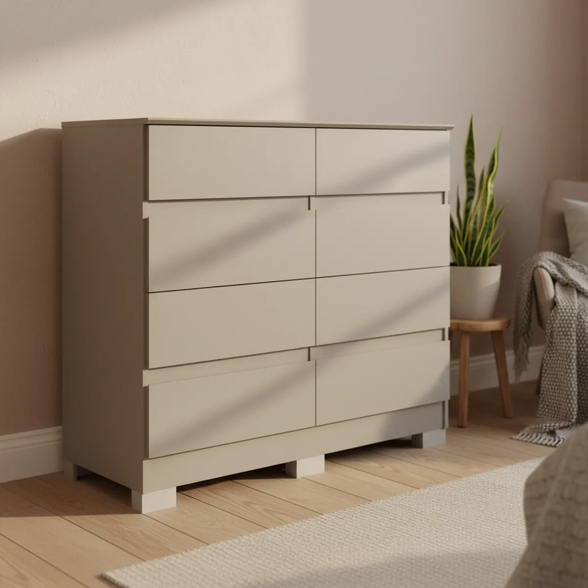 VEKKAHOME - Cómoda 8 Cajón(es) Lara 108x97x45.3 cm Gris