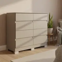 VEKKAHOME - Cómoda 8 Cajón(es) Lara 108x97x45.3 cm Gris