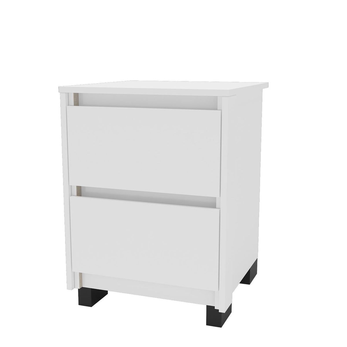 VEKKAHOME - Velador 2 Cajón(es) Coimbra 44.5x59.8x44.5 cm Blanco