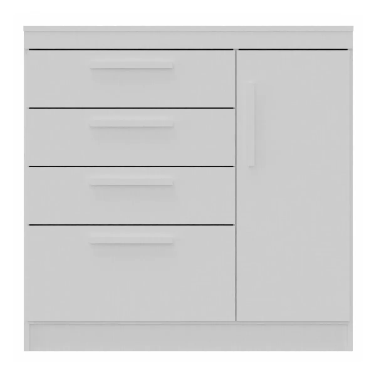 VEKKAHOME - Cómoda 2 Puertas 3 Cajón(es) Lille 93.8x92.5x44.8 cm Blanco