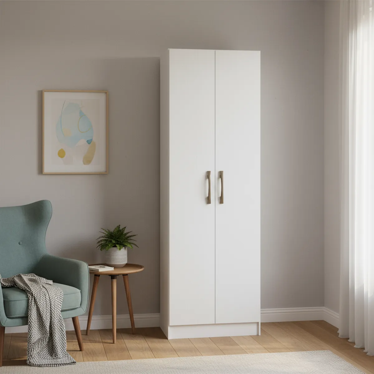 VEKKAHOME - Clóset Queen 2 Puerta(s) 5 Repisa(s) 55xx33,5 cm Blanco
