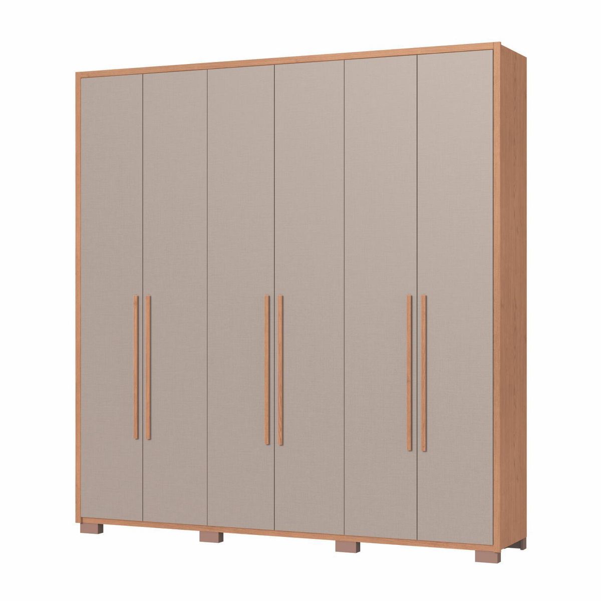 VEKKAHOME - Clóset Safira 6 Puerta(s) 3 Cajón(es) 7 Repisa(s) 212.3x222x47 cm Crema