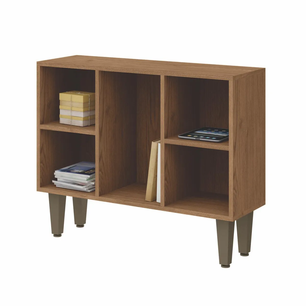 VEKKAHOME - Estante MDP 2 Nivel(es) 80x64.5x25.5 cm Café