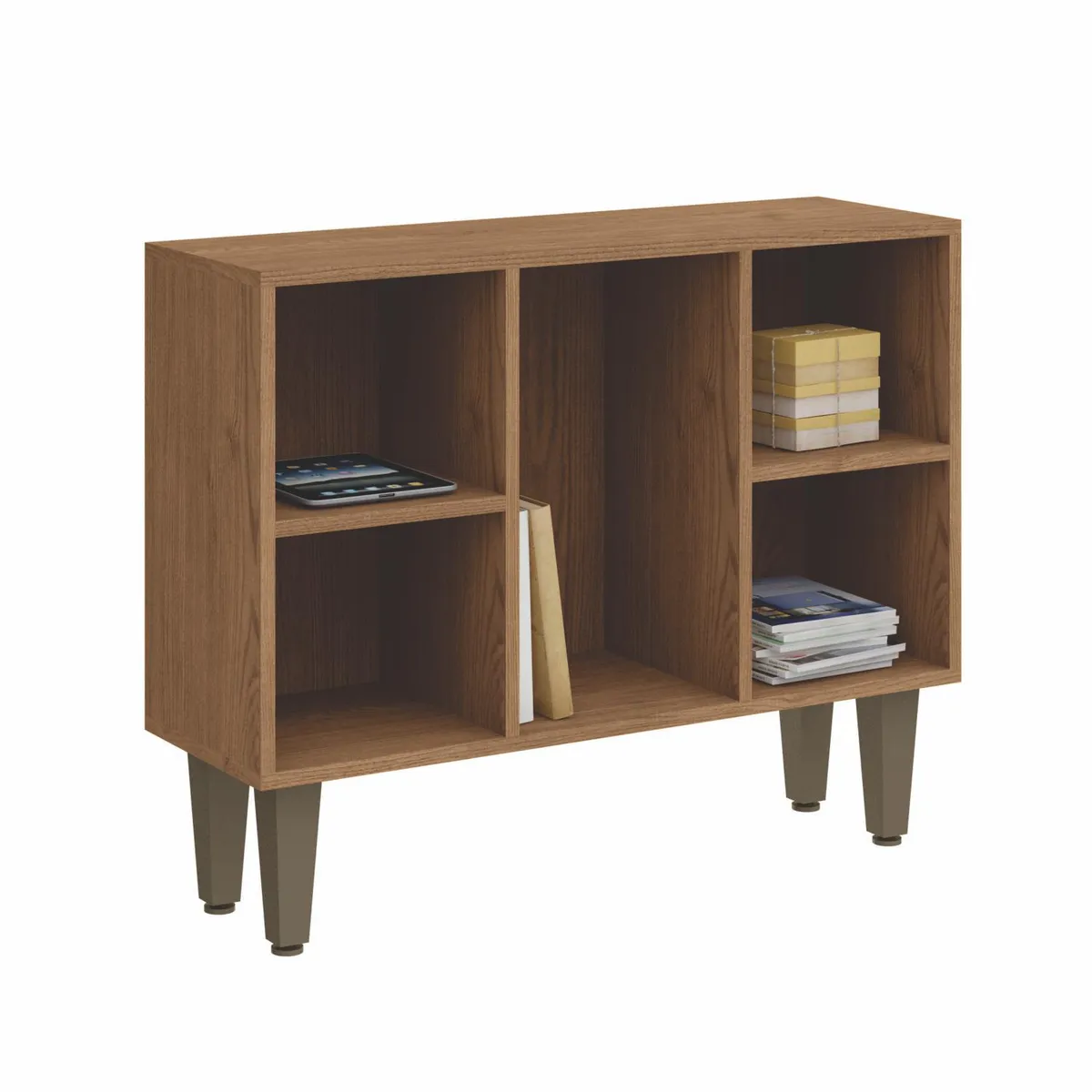 VEKKAHOME - Estante MDP 2 Nivel(es) 80x64.5x25.5 cm Café