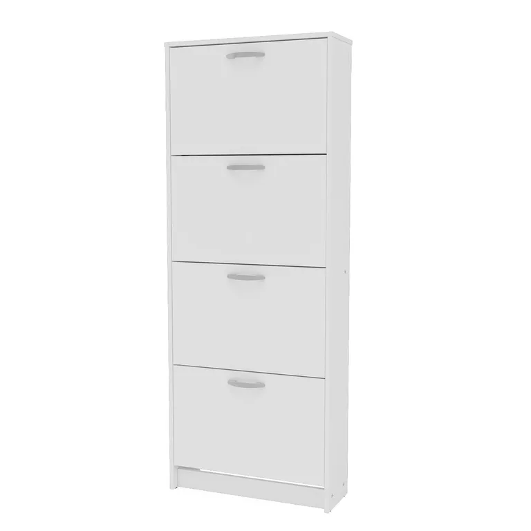 VEKKAHOME Zapatera Nick Light MDP 4 Nivel(es) 64x166.5x22 cm Blanco
