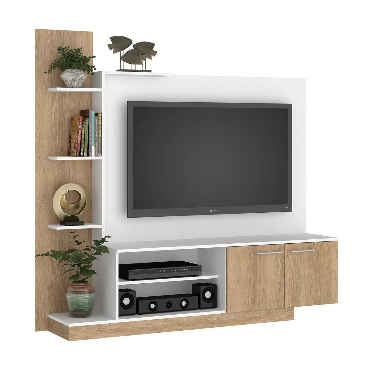 VEKKAHOME - Home TV 55 " Reina Blanco/Café 166x155x32 cm