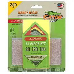 GATOR - Kit de 12 Lijas Premium Medianas de 3 Granos con Velcro y Herramienta