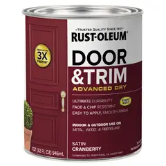 RUST OLEUM - Pintura Puertas y Molduras Interior y Exterior Satin Rojo Granad 946 ml