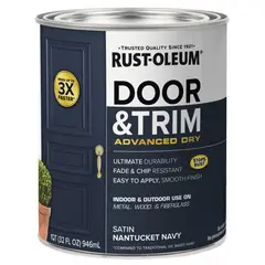 RUST OLEUM - Pintura Puertas y Molduras Interior y Exterior Satin Azul Naval 946 ml