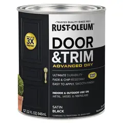 RUST OLEUM - Pintura Puertas y Molduras Interior y Exterior Satinado Negro 946 ml